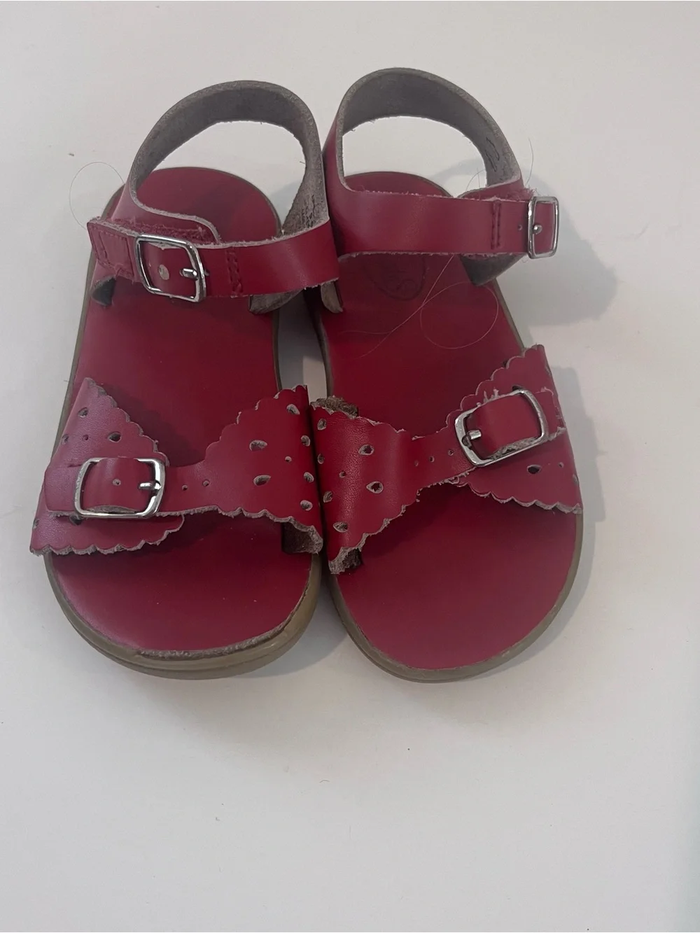 Footmates Ariel Red Sandals Size 9 Girls Leather